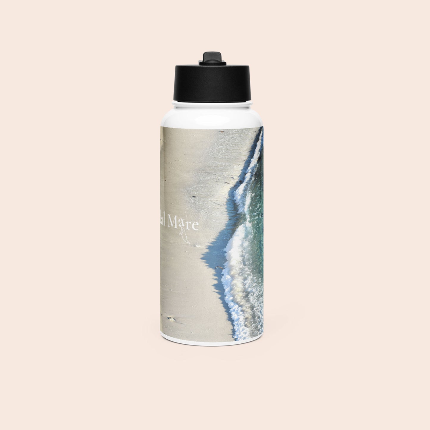 Stainless Steel Water Bottle with Straw Lid - Carmel-by-the-Sea Beach Design